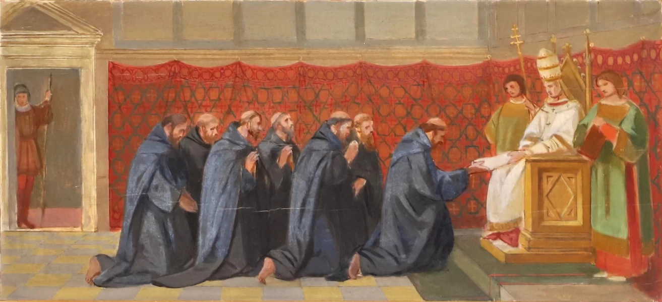 Glorificazione della vergine tra i sette santi fondatori, Trittico, 1934 - Chiesa dei sette santi, Firenze, predella 1